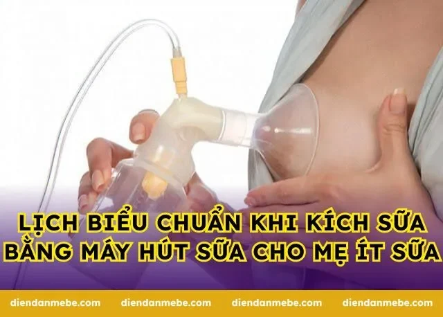 Lịch biểu chuẩn khi kích sữa bằng máy hút sữa cho mẹ ít sữa