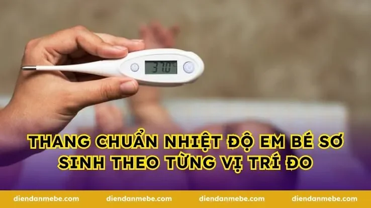 Thang chuẩn nhiệt độ em bé sơ sinh theo từng vị trí đo